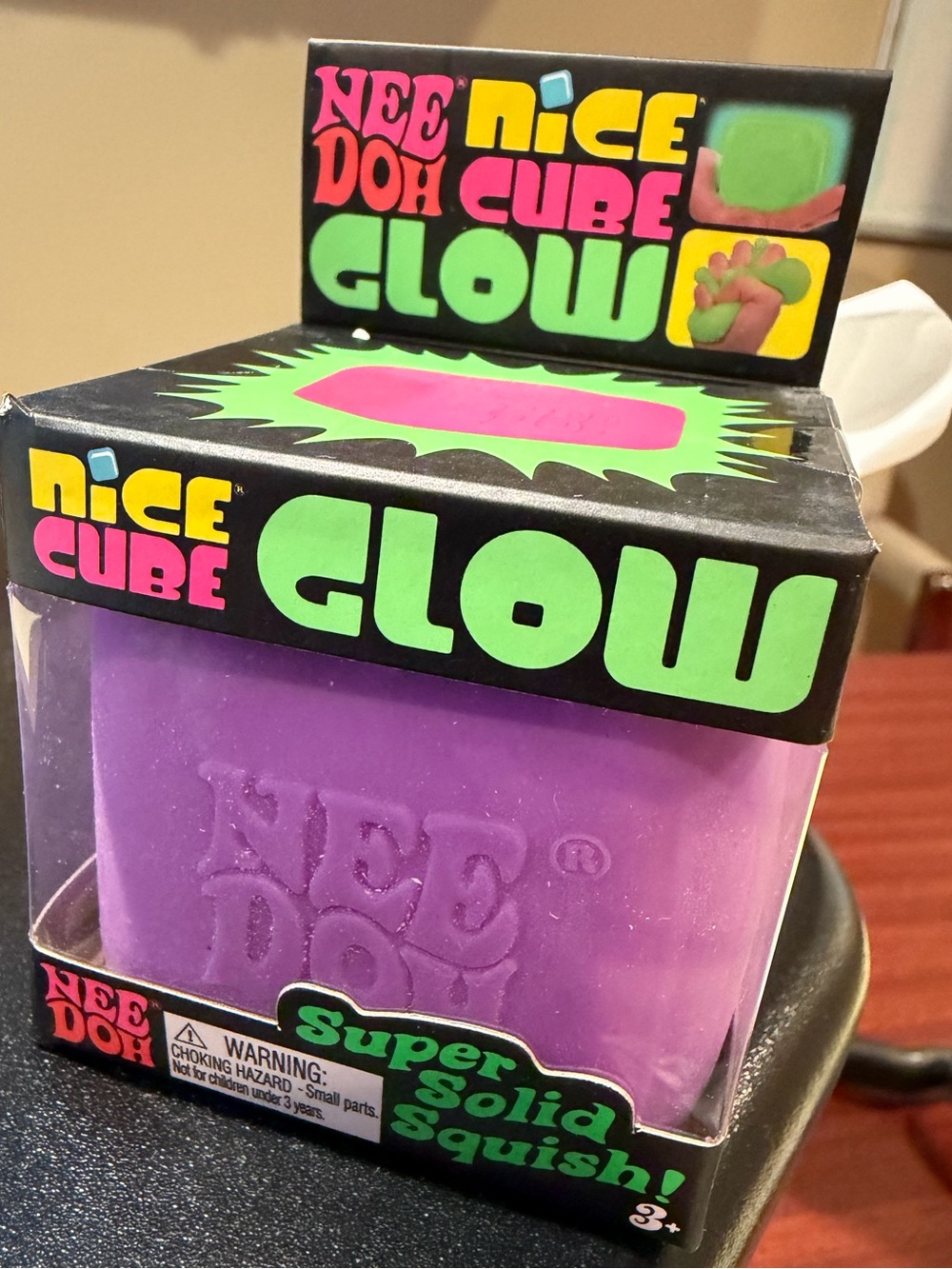 NeeDoh Nice Cube Glow Super Solid Squishy - Purple **rare color**